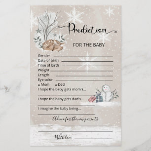 Baby voorspellingskaart winterbaby shower