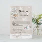 Baby voorspellingskaart winterbaby shower (Staand voorkant)