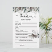 Baby voorspellingskaart winterbaby shower (Staand voorkant)