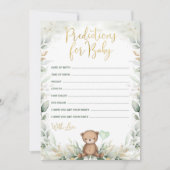 Baby voorspelt het Tddy Bear-ballonschoenspel Kaart (Voorkant)