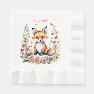 Baby Vos in Bloemen Baby Shower Het is een Meisj Servet