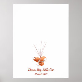 Baby Vos Vingerafdruk Gastboek Poster