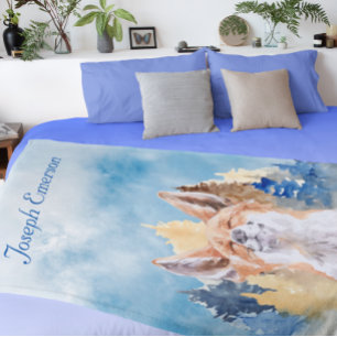 Baby Vos Waterverf Persoonlijk Bos Fleece Deken