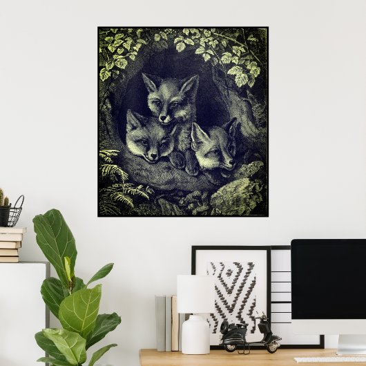  baby vossenbos poster (Thuiskantoor)