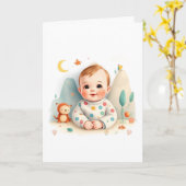 Baby Vouwkaart Kaart (Gele Bloem)