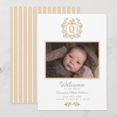 Baby VragenMonogram Q | Neutrale geboorte Announce Aankondiging (Voorkant / Achterkant)