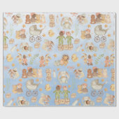  Baby & Vrienden Eerste Verjaardagsfeest Cadeaupapier (Vlak)