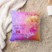 BABY VRIJ, DOVES PINK BLUE SPARKLE Baby Girl Stats Kussen (Deken)