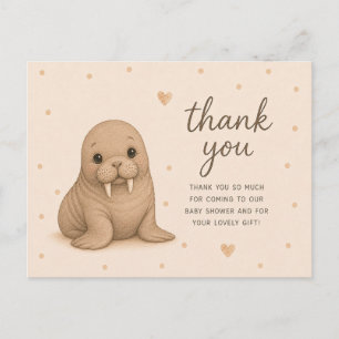 Baby Walrus Baby Shower Bedankt Briefkaart