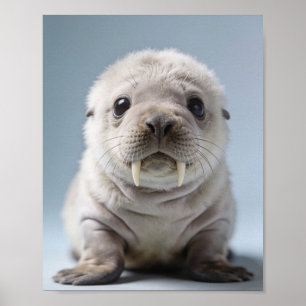 Baby Walrus Portret Arctische Kinderkamer Kunst Poster