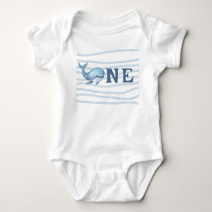 Baby Walvis Eerste Verjaardag Onder Zee Romper