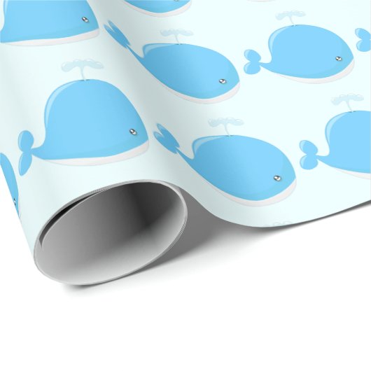 Baby walvis kawaii cartoon kind cadeaupapier (Rol Hoek)