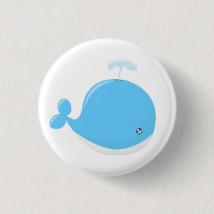 Baby walvis kawaii cartoon kind ronde button 3,2 cm