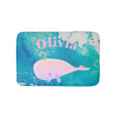 Baby walvis - roze zout - zurier badmat (Voorkant)
