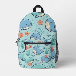 Baby Walvis Rugzak – Pastel Oceaan Patroon