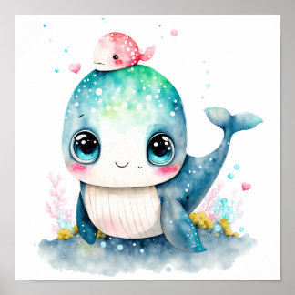 Baby Walvis Wall Art Poster