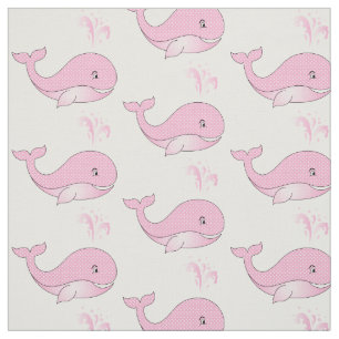 Baby walvissen in roze pokadots   DIY-achtergrond Stof