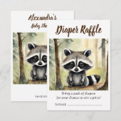 Baby wasbeer Baby shower luier Raffle Informatiekaartje (Voorkant / Achterkant)