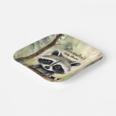 Baby wasbeer Genderneutraal Baby shower Papieren Bordje (Gebogen)