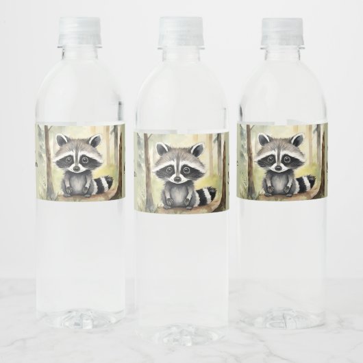 Baby wasbeer Genderneutraal Baby shower Waterfles Etiket (Flessen)