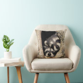 Baby wasberen in boomholte Procyon Kussen (Stoel)