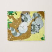 Baby Wasberen Slapende Puzzel (Horizontaal)