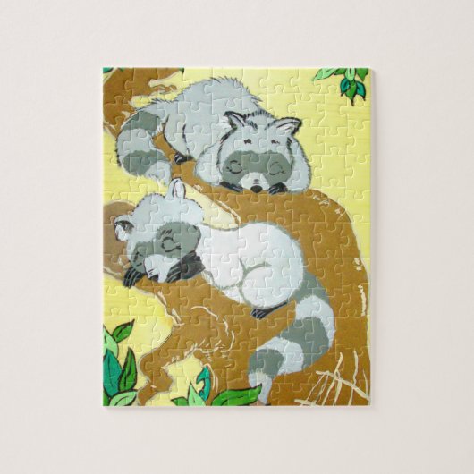 Baby Wasberen Slapende Puzzel (Verticaal)