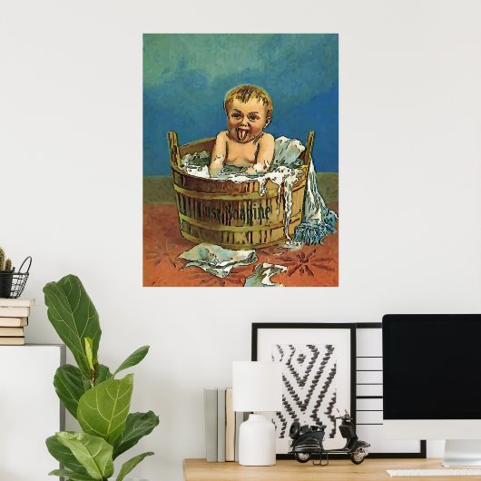 Baby waskamer poster (Thuiskantoor)