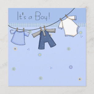 Baby waslijn baby jongen waslijn Baby shower Kaart
