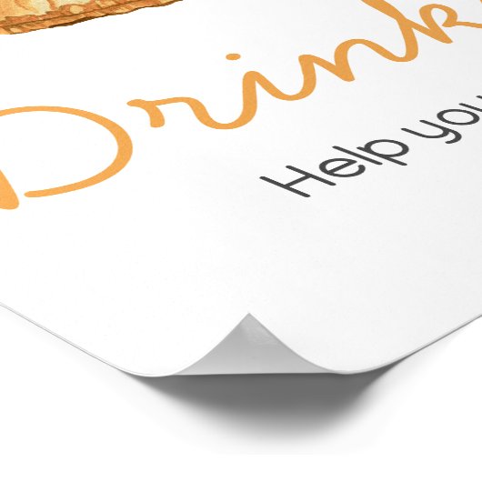 Baby waslijn Oranje vruchten Baby shower Drinken Poster (Hoek)