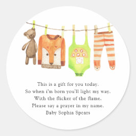 Baby waslijn - Prayer candle label