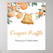 Baby waslijn Sinaasappel Fruit Luier Raffle Poster (Voorkant)