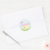 Baby Wasserij (roze) Ronde Sticker (Envelop)
