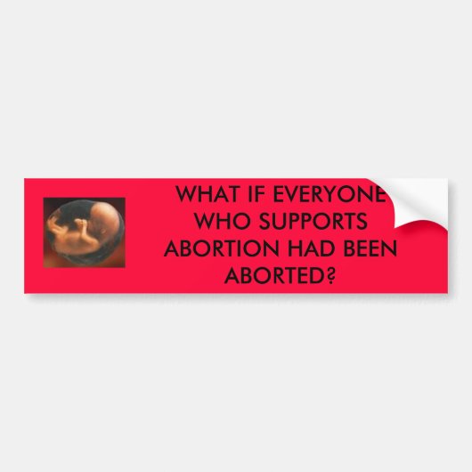 BABY, WAT ALS IEDEREEN DIE ABORTIE HA STEUNT.. BUMPERSTICKER (Voorkant)