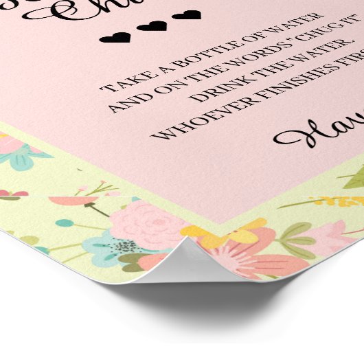 Baby Waterfles Chug Baby shower Game Poster (Hoek)