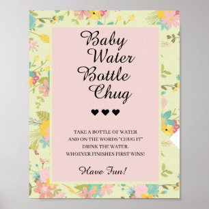 Baby Waterfles Chug Baby shower Game Poster