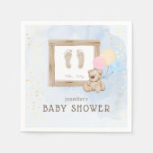 Baby Waterverf blauw Baby shower Servet (Voorkant)