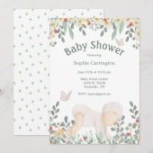 Baby Waterverf Floral Typografie Baby shower Kaart (Voorkant / Achterkant)