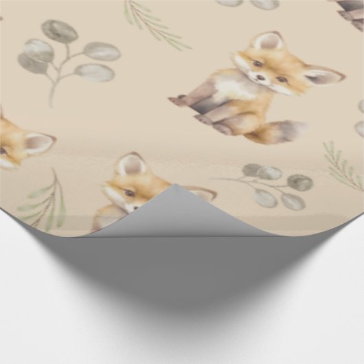 Baby Waterverf Fox Cadeaupapier (Hoek)