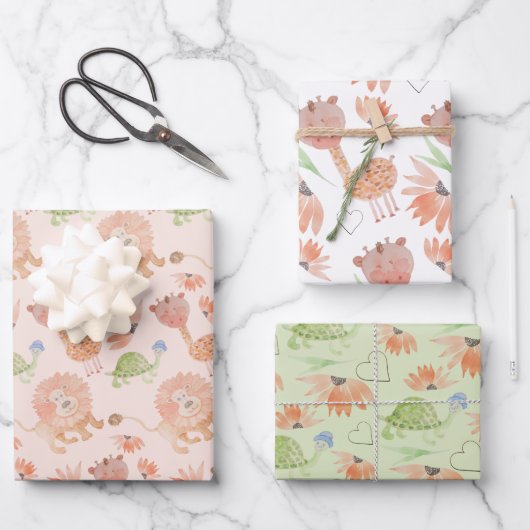 Baby Waterverf handbeschilderd Inpakpapier Vel (Voorkant)