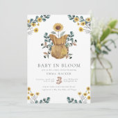 Baby waterverf in Baby shower Bloom Kaart (Staand voorkant)