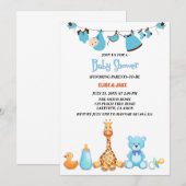 Baby Waterverf Kleding & Speelgoed Baby shower Kaart (Voorkant / Achterkant)