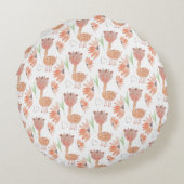 Baby Waterverf met handbeschilderde monogrammen Rond Kussen (Achterkant)