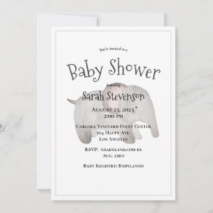 Baby Waterverf olifant Moderne Baby shower Kaart