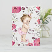  Baby Waterverf Poppies Baby shower Kaart (Staand voorkant)