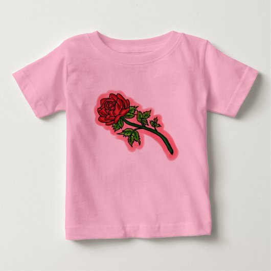 Baby waterverf roos shirt (Voorkant)