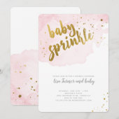 Baby waterverf Sprinkle - Roze Kaart (Voorkant / Achterkant)