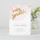 Baby waterverf Sprinkle - Roze Kaart (Staand voorkant)