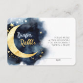 Baby Waterverf van diaper Raffle Tickets Moon Star Informatiekaartje (Voorkant)