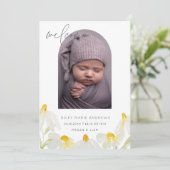 Baby waterverf wildflower aankondiging (Staand voorkant)